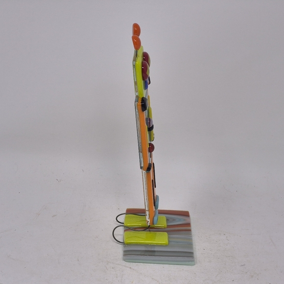 Fused Glass Standing Robot Multi Colored - Picture 2 of 5